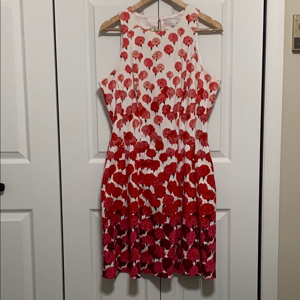 New York & Company Red Floral Dress